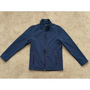 Swisstech Men Softshell Jacket Blue Cove Navy Fleece Lined Full Zip Size S 34–36